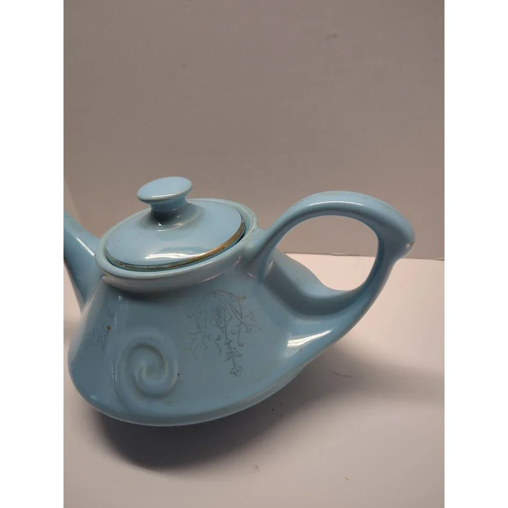 Vintage Pearl China Company Aladdin Lamp Tea Pot Robbins Egg Blue